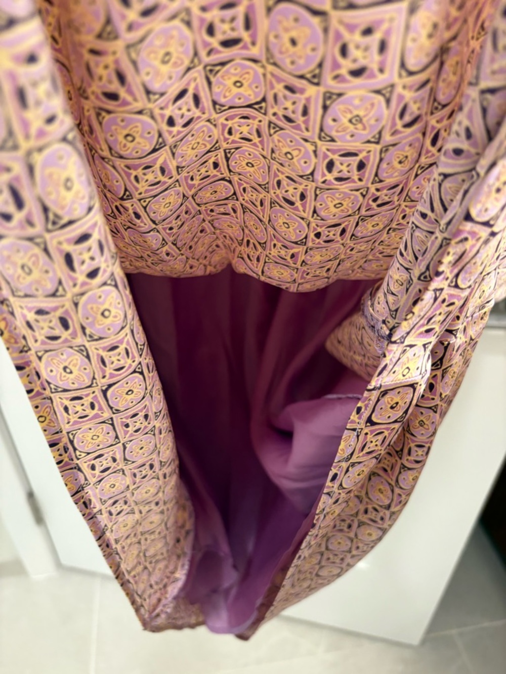 Vintage Y2K Silk Ann Taylor Purple Maxi Skirt - Picture 11 of 11